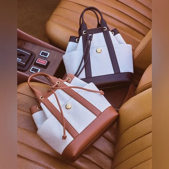 Veronica Beard Canvas and Leather Carry-all Bag - Picture 11 of 11